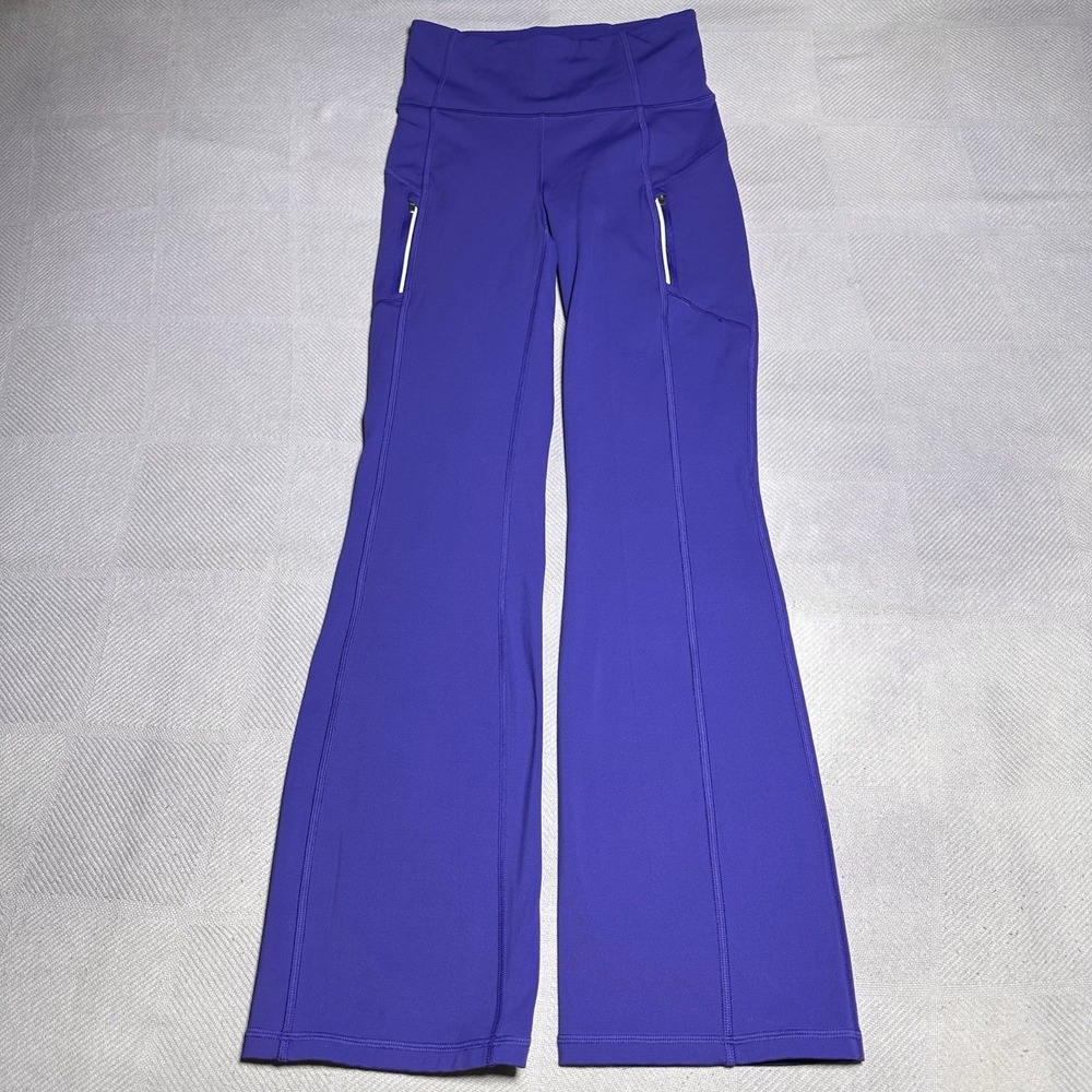 Athleta Rainier Bootcut Pants Womens Size‎ XS Purple Flare High Rise Athleisure